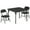 black, variant on 3 Piece Folding Table and Chair Set,Compact Activity Table,Activity Table and Chairs Set,Small Foldable Square Table and Chairs for Daycare,Classrooms and Playrooms