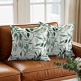thumbnail image 3 of Green Eucalyptus Leaf Throw Pillow Cover Watercolor Plant Farm Cotton Linen Cushion Cover Throw Pillow Case with Invisible Zipper for Couch Sofa Bed Chair Car 20x20 Inch, 3 of 12