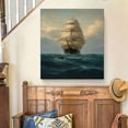 thumbnail image 6 of FLASHLUMI 24x36 Inch Vintage Whaling Ship with Whale in Rough Sea Oil Painting Canvas Wall Art, Nautical Adventure Decor for Living Room Bedroom, 6 of 10