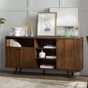 Angle View: Gap Home Modern Sliding Door TV Stand for TVs Up to 65", Dark Walnut