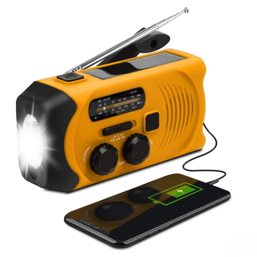 Emergency Weather Radio, Solar Radio Hand Crank Power Flashlight