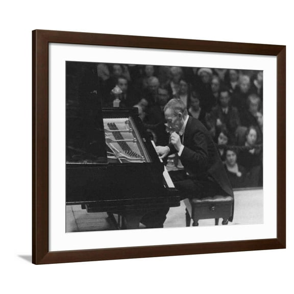 Art.com Composer Sergei Rachmaninov (1873-194), End 1930S Giclee Print, Brown Frame Wall Art, 40" x 32"