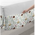 thumbnail image 2 of Forest Bed Skirt, Rural Wildlife Pattern with Hedgehog and Baby Fox in Watercolors Kids Nature Theme, Elastic Bedskirt Dust Ruffle Wrap Around for Bedding Decor, 4 Sizes, Multicolor, by Ambesonne, 2 of 2