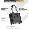 thumbnail image 3 of Heavy Duty Combination Padlocks Outdoor 52mm 4 Digit Locker with 8mm Thick Shackle Backyard Hasp Locker (Black), 3 of 7