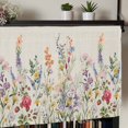 thumbnail image 5 of Watercolor Wildflowers Rod Pocket Curtain Valance, Farmhouse Botanical Flowers Herbs Farmhouse Window Valance for Living Room, Bedroom, Kitchen 60"W x 18"L, 5 of 9