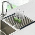 thumbnail image 1 of Roll Up Dish Drying Rack Over the Sink Drying Rack for Kitchen Counter, Seropy Rolling Dish Rack over Sink Mat, Foldable Dish Drainer Stainless Steel Sink Rack Kitchen Organization Gadgets 20.5"x11.8", 1 of 15