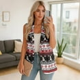 thumbnail image 4 of Uorisanigo Christmas Snowman Snowflake Women's Vest Tops Size L Open Front with Pockets Womens Waistcoat Vest Button Down V Neck Vests Blazer Casual, 4 of 7