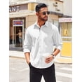 thumbnail image 5 of COOFANDY Men's Long Sleeve Casual Button Down Shirts Untucked Shirts for Men Regular Fit Dress Shirt, 5 of 11
