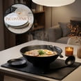 thumbnail image 4 of 16 Pcs Ramen Bowl Set, Black Melamine Japanese Dinnerware Set, Includes 4 Noodle Bowls, 4 Chopstick Pairs, 4 Spoons, and 4 Sauce Plates for Soup, Rice, Udon, Pho, Home Dining, 4 of 7