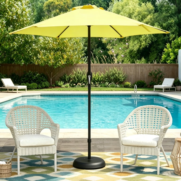 canvas market patio umbrella 9 ft 9' Market Style Outdoor Umbrella with Wind Vent Canvas Granite  All  Backyard Fun