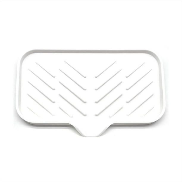 Soporte para Barra de Jabón Autodrenante, Bandeja Jabonera de Silicona para de Cocina, Organizador para Mostrador L,