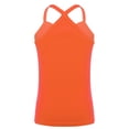 thumbnail image 2 of TiaoBug Kids Girls Cotton Camisole Sleeveless Dance Vest Tops Y Back Yoga Cami Tank Orange 130, 2 of 5