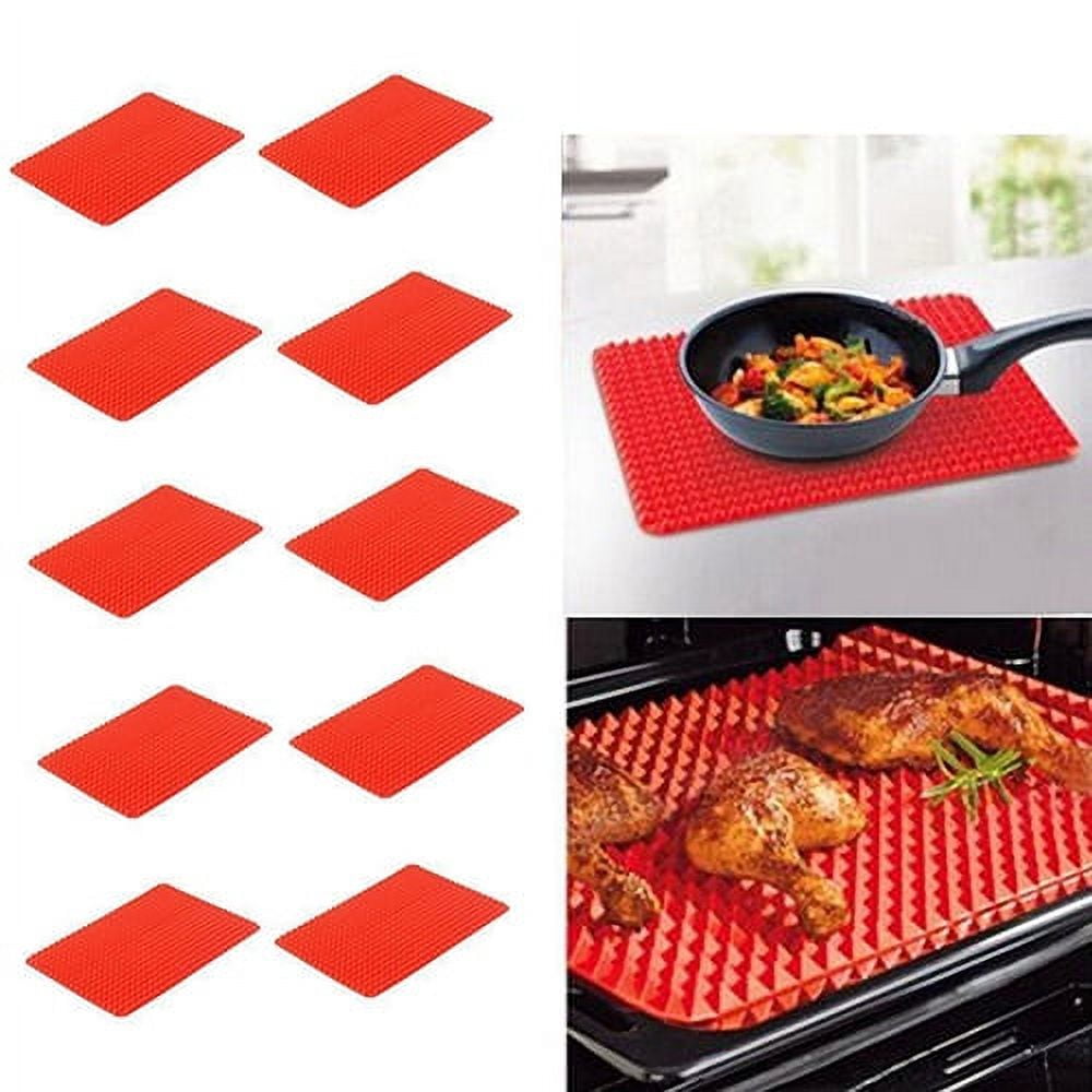 Grandest Birch 3PCS Kitchen Pyramid Pan Non-Stick Silicone Cooking Mat Oven Baking Tray Sheet,1pc
