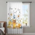 thumbnail image 4 of White Daisy Sheer Curtains 96 Inches Long, Spring Floral Elegant Farmhouse Botanical Bees Light Filering Curtains, Privacy Drapes Simi Floor to Veiling Curtain for Living Room Window Treatment, 4 of 9