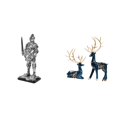 thumbnail image 1 of Figura de escritorio,Estatua de caballero,arte,artesanía,coleccionable,escritorio,oficina,Estatua de ciervo alce,Figuras de alce y ciervo,decoración del hogar,estatuas de resina,Estatua de, 1 of 8