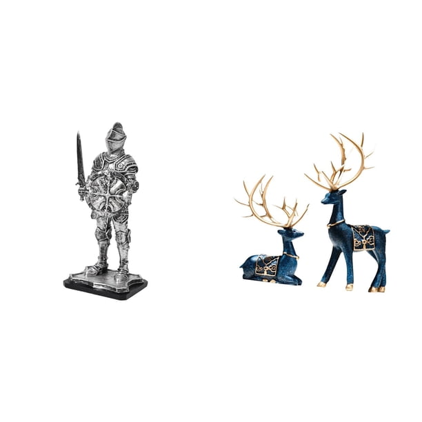 Figura de escritorio,Estatua de caballero,arte,artesanía,coleccionable,escritorio,oficina,Estatua de ciervo alce,Figuras de alce y ciervo,decoración del hogar,estatuas de resina,Estatua de