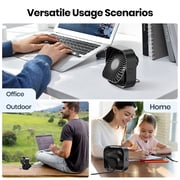 TOPK USB Desk Fan, Mini Fan, Strong Airflow & Quiet Operation, Three-Speed Wind Small Cooling Fan, 360° Rotatable Head for Home Office Table and Desktop