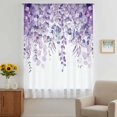 thumbnail image 3 of Purple Eucalyptus Leaves Sheer Curtains 45 Inches Long, Spring Floral Summer Botanical Light Filering Curtains, Breathable Simi Curtain Privacy Drapes for Kitchen Bathroom Small Window Treatment, 3 of 9
