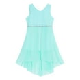 thumbnail image 4 of inhzoy Kids Big Girls Flower Girls Dress Chiffon Rhinestone Bridesmaid Wedding Birthday Party Gowns,Sizes 4-16 Mint Green 4, 4 of 5