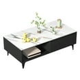 thumbnail image 2 of Limorve Coffee Table,Coffee Table, Modern Tea with Drawer, Marble Panel White, 2 of 8