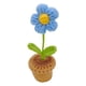 thumbnail image 2 of Decoración de maceta de ganchillo hecha a mano - Planta de rosas tejida para salpicadero de coche, oficina, decoración del hogar - Mini flores de simulación de lana, 2 of 3