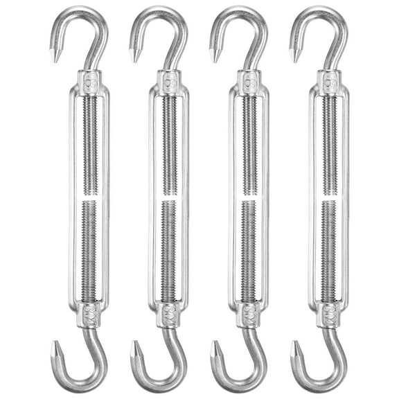 Uxcell 4-Pack Turnbuckle Hook and Hook, M8 Stainless Steel Heavy Turnbuckles Wire Rope Tension Adjustable Tension
