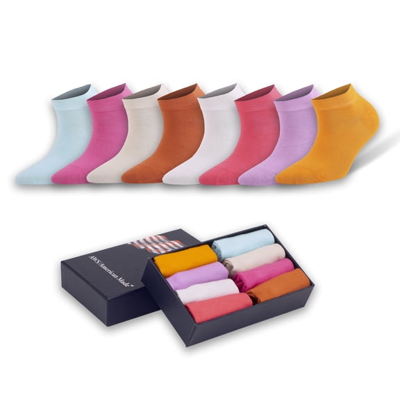 Women’s Rayon Made from Bamboo Ankle Socks Low Cut Thin Socks Lightweight 8 Pairs (Assorted)