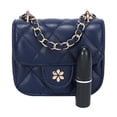 thumbnail image 5 of Daisy Rose Vegan leather Quilted Mini Cross Body Bag, Blue, 5 of 7