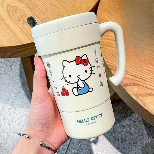 Insulation Cup Female Student High-value Water Cup With Straw Cute Portable Coffee Cup