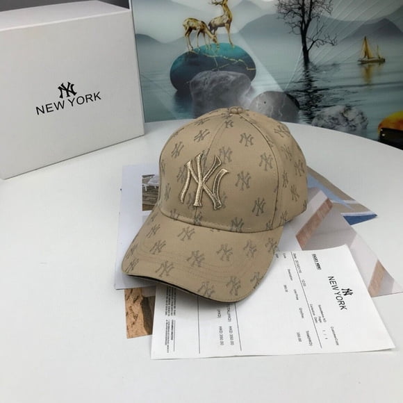Jinsinto 1-Pack Men and Women Casual NY Full Printed Letter Embroidered Baseball Cap Sunhat Peaked Cap (Khaki)