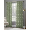 thumbnail image 4 of Sage Green Floral Sheer Curtains 96 Inch Length 2 Panels Set - Light Filtering Window Treatments, Spring Flowers Rod Pocket Semi Curtains for Living Room/Bedroom/Kitchen Décor, 104"W x 96"L, 4 of 7