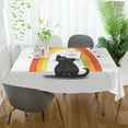 thumbnail image 3 of Yayeee Tablecloths 54" x 54" Rectangle Wrinkle Resistant Party Table Cover, Black Cat Rainbow, 3 of 8