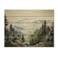 thumbnail image 3 of Designart "Misty Mountain Pinescape I" Floral Print on Natural Pine Wood, 3 of 5