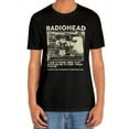 thumbnail image 2 of Men's Radiohead Vintage Rock Band Graphic T-Shirt - Black, Casual Comfort Fit with Stretch, Round Neck Short Sleeve Tee for Summer Outdoor Activities, Band T Shirts, 2 of 6