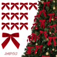 thumbnail image 1 of Lazos navideños Zesua, 24 unidades, 18 x 15 cm, terciopelo burdeos, 1 of 6