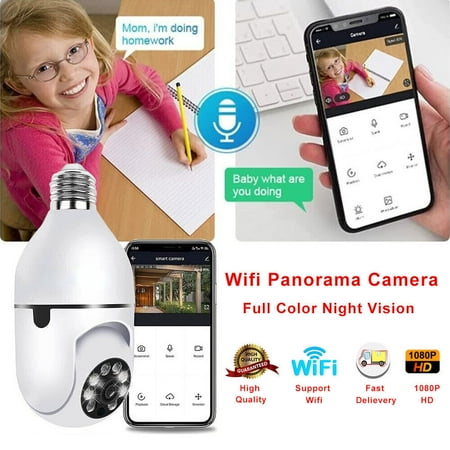 

360° Panoramic WiFi IR IP E27 Light Bulb Camera 1080P HD Night Smart Home Camera