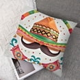 thumbnail image 7 of BANET Throw Pillow Cushion Cover Pack of 2, Festival Day Theme Elements as Traditional Hat and for Entertainment, Zippered Double-Side Digital Print Decor, Green Orange 12x12in, 7 of 7