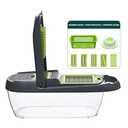 

Multifunctional Vegetable Cutter with Storage Box Manual Veggie Grater for Home