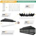 thumbnail image 3 of COBIZI 10x30 Heavy Duty Pop up Canopy with Mosquito Net,Instant Outdoor Shelter Large Canopy Tent for Outside,Gazebo with Mesh Sidewalls for Party,Backyard,Camping,Black, 3 of 10