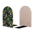 thumbnail image 2 of Lsque Chamomile Printed Wood Bookends,Non-Skid Bookend for Shelves,Heavy Duty Support Bookends,Non-Slip Foam Pads for Office, Home, and Library,1 Pair, 2 of 8
