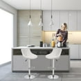 thumbnail image 2 of Bar Stools Barstools Swivel Stool Set of 2 Height Adjustable Bar Chairs with Back PU Leather Swivel Bar Stool Kitchen Counter Stools Dining Chairs, 2 of 7