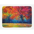 thumbnail image 1 of Nature Bath Mat, Colorful Trees and Falling Autumn Leaves Seasonal Art Picture, Non-Slip Plush Mat Bathroom Kitchen Laundry Room Decor, 29.5 X 17.5 Inches, Navy Blue Vermilion and Pink, Ambesonne, 1 of 2