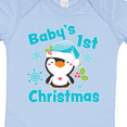 thumbnail image 4 of Inktastic Baby's 1st Christmas with Cute Penguin and Snowflakes Boys or Girls Baby Bodysuit, 4 of 5