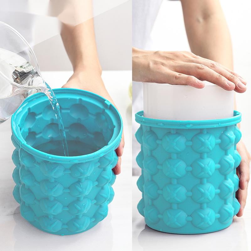 Buy The Ultimate Ice Cube Maker Silicone Bucket with Lid Makes