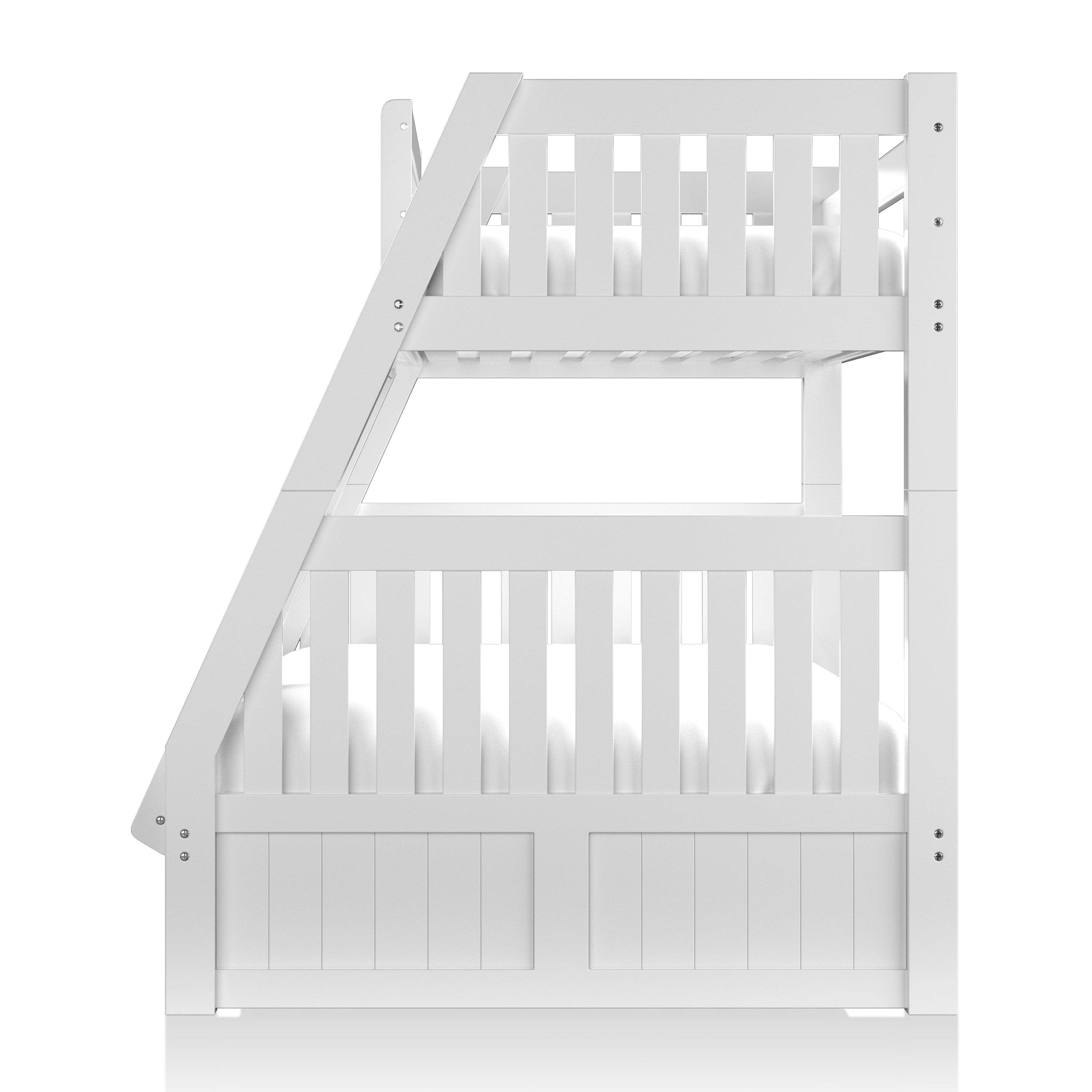 Furniture of America Jone Wood Bunk Bed, Twin/Full, White