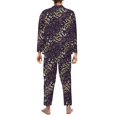 thumbnail image 7 of Salouo Dice Print Button-Front Long Sleeve Pajama Set for Men, Soft 2Pjs Men's Long Sleeve Sleepwear -X-Large, 7 of 7