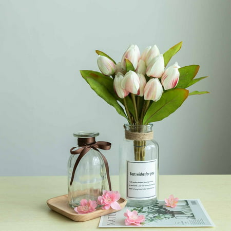 Efavormart 12 Pack | 108 Pcs Tulip Artificial Flowers Wedding Bouquet Floral