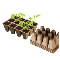 Trianu 10 Packs Peat Pots, 120 Cells Seed Starter Pots, Peat Pots for Seedlings, Starter Pots for Planting Seeds for Indoor Outdoor Garden