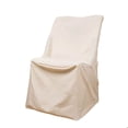 thumbnail image 2 of BalsaCircle Lifetime Folding Chair Cover Slipcovers Solid Polyester Beige, 2 of 7