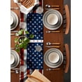 thumbnail image 4 of American Flag Cotton and Linen Triangle Table Runners Dresser Scarves Table Decoration for Wedding Party/Graduation Ceremony/Banquet Summer Independence Stripes Stars Day, 4 of 9